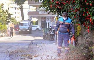 Alanya Belediyesi şehrin temizliğinde 7/24 görevde