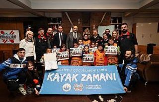 Aziziyeden miniklere kayak eğitimi