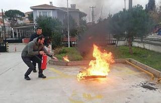 Biga İtfaiyesi’nden Yangın Eğitimi ve Tatbikatı