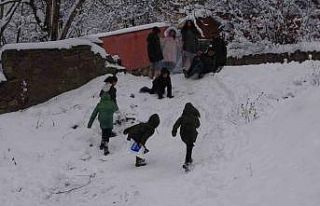 Bitlis’te çocuklar kayak keyfi yaşadı