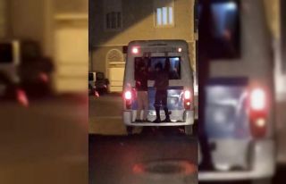 Bursa’da çocukların tehlikeli yolculuğu kameralarda