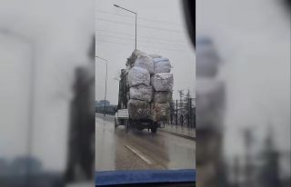 Bursa’da tehlikeli taşımacılık kamerada