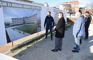 Çan Anadolu Lisesi inşaatı incelendi