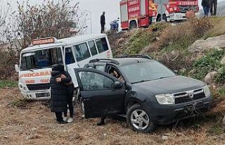 Çarpışan araçlar tarlaya uçtu: 7 yaralı