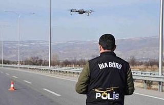 Erzincan’da drone destekli trafik denetimi