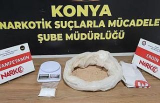 Konya’da kamyondaki mobilyaların arasından uyuşturucu...
