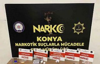 Konya’da matbaada 6 bin 48 adet uyuşturucu hap...