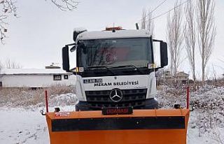 Meram’ın merkeze uzak mahallelerinde kar mesaisi