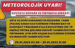 Orta ve Doğu Karadeniz’de kuvvetli rüzgar ve fırtına...