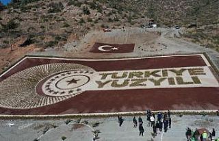Osmaniye’de 28 bin fidanla Türkiye yüzyılı logosu...