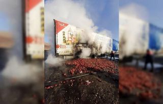 Soğan yüklü tırda yangın