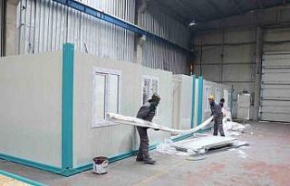 Aksaray’da deprem bölgesi için konteyner üretimi