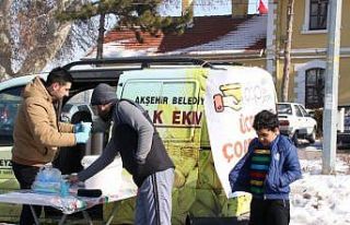 Akşehir’de depremzedelere çorba ikramı