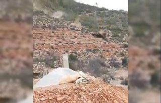 Antalya’da dağdan gelen kaya paniği