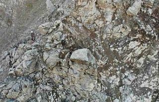 Artvin’de heyelan bölgesi için profesyonel dağcılar...