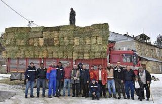 Bayburtlu çiftçilerin deprem bölgesine yem desteği...