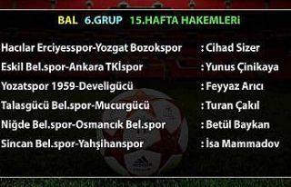 Bölgesel Amatör Lig 6. Grup’ta 15. hafta hakemleri...