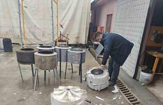 Çaycuma’da eski çamaşır makinesinden soba ürettiler