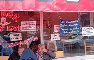 Çayevi, hasılatını deprem bölgesine bağışladı