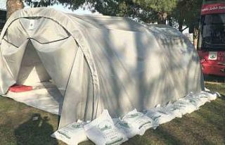 Deprem bölgesi için özel çadırlar hazırlandı
