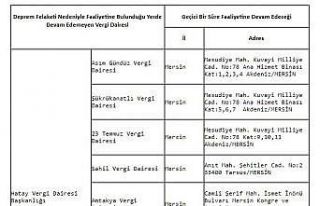 Depremde zarar gören vergi dairelerinin geçici hizmet...