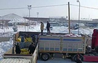 Depremden etkilenen hayvanlar için bölgeye yem gönderildi