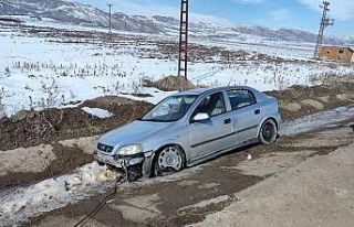 Direksiyon hakimiyetini kaybedip yoldan çıktı:...