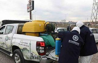 Diyarbakır’da çadır kent dezenfekte edildi