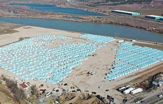 Diyarbakır’da çadır kent havadan görüntülendi