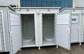 Düzce Belediyesi’nin seyyar tuvalet ve duş kabinleri...