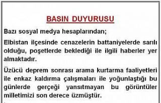 Elbistan Kaymakamlığı: "İlçemizde defnedilmeyi...