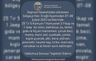 Ereğli Kaymakamlığı yardımları yola çıkardı