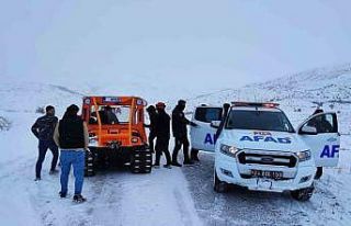 Erzincan’da karda mahsur kalan 5 kişi kurtarıldı
