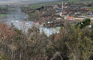 Gönen Yeniakçapınar köyünde orman yangını meydana...