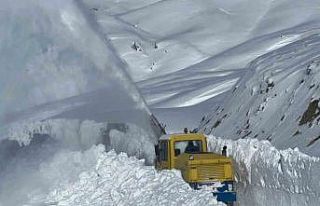 Hakkari’de yer yer 3 metreyi karda yol açma çalışması
