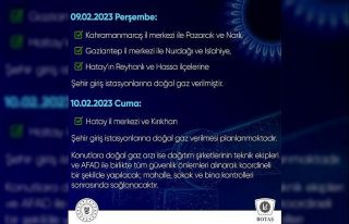 Kahramanmaraş, Gaziantep ve Hatay’a doğalgaz verilmeye...