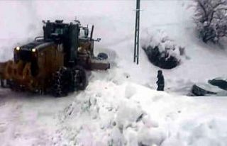 Kar yolları kapattı, yolda mahsur kalan ambulans,...
