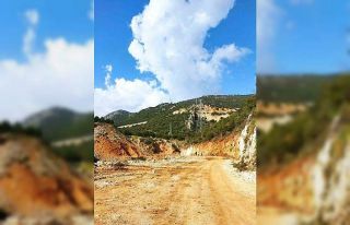 Kaş Bayındır yolunda genişletme çalışması