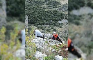 Kayalıkta mahsur kalan keçileri MAG AME ekibi kurtardı