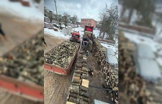 Köylüler kışlık odunlarını depremzedelere gönderdi