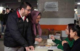 Nef Stadyumu’nda yardım toplama çalışmaları...