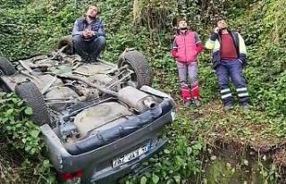 Rize’de şarampole yuvarlanan aracın sürücüsü...