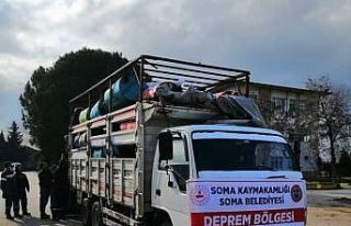 Soma’da variller depremzedeler için sobaya dönüştürülüyor