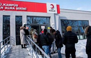 SÜ personeli ve öğrencilerinden kan bağışı...