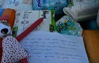 Yardım kolilerinden çıkan notlar duygulandırdı