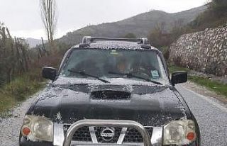 Aydın’ın yüksek kesimlerinde dolu yağışı...