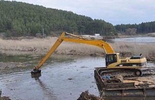 Buldan Yayla Gölündeki temizlik çalışmaları...