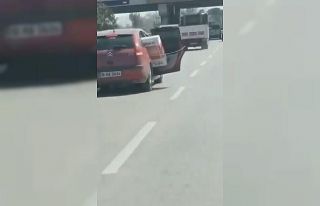 Bursa’da trafikteki tehlikeli taşımacılık kamerada