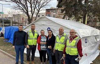 Büyükşehir Belediyesi deprem bölgesinde yaraları...