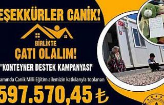 Canik’ten afet bölgesine konteyner desteği